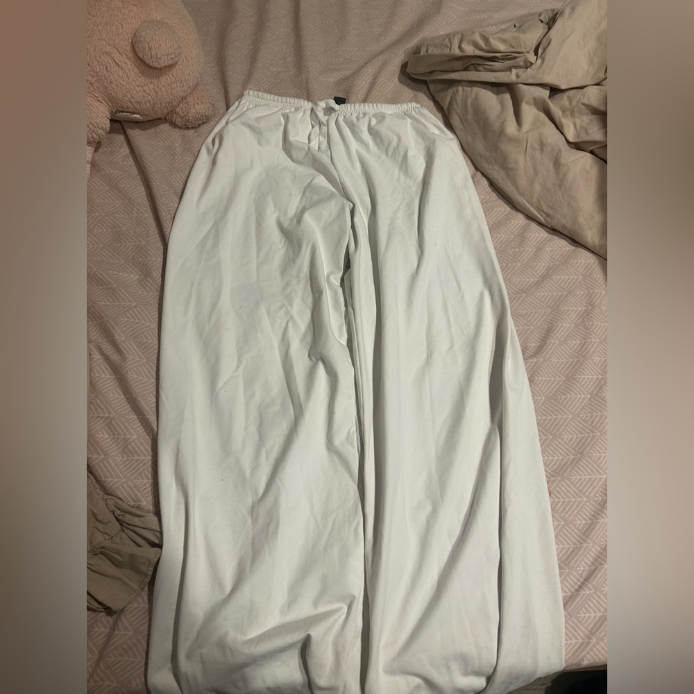 White Wide-Leg Pants Shein